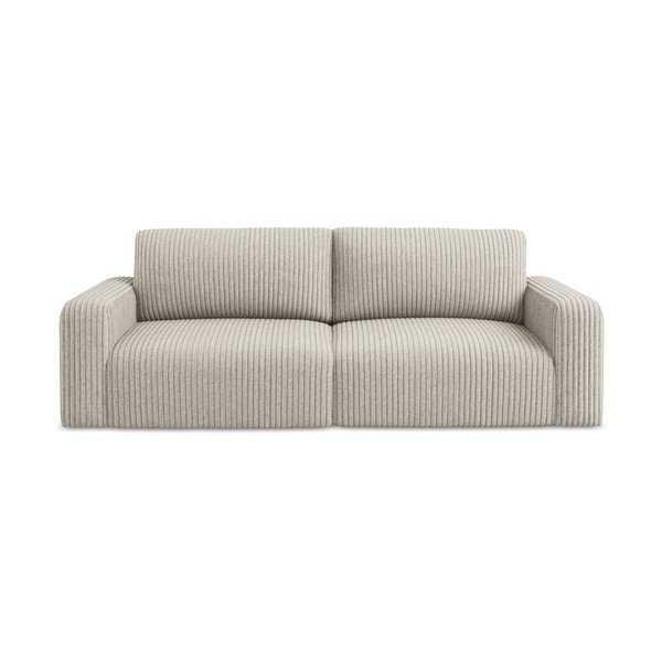 Smėlio spalvos sulankstoma/su sandėliavimo vieta sofa iš kordinio velveto 252 cm Kona – Makamii