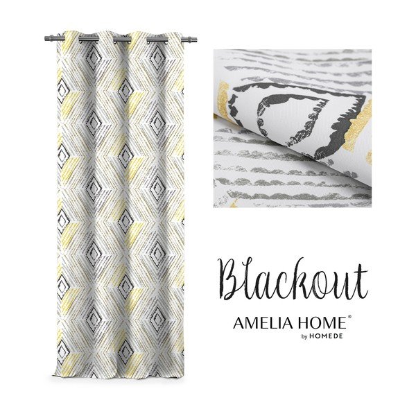 Užuolaida "AmeliaHome Geometric Grey", 140 x 245 cm-image-2