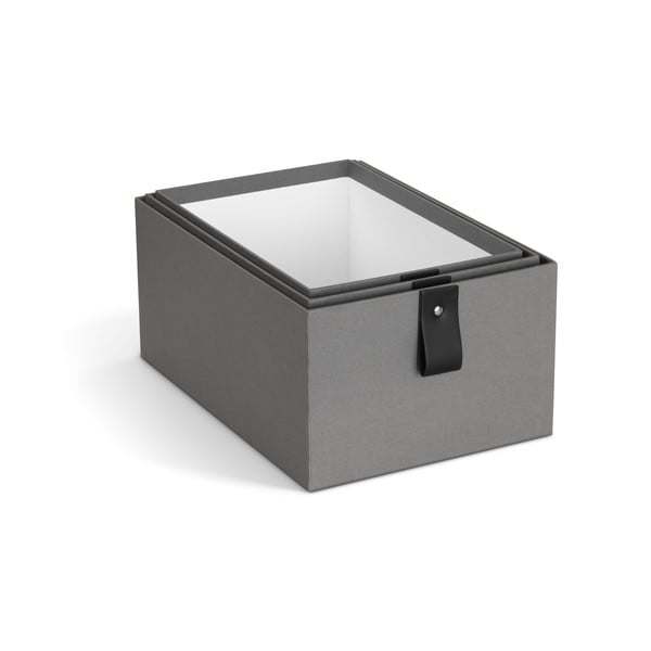 Pilkos spalvos iš kartono daiktadėžės 3 vnt. 20,5x29,5x14,5 cm Aston Paper Laminate – Bigso-image-4