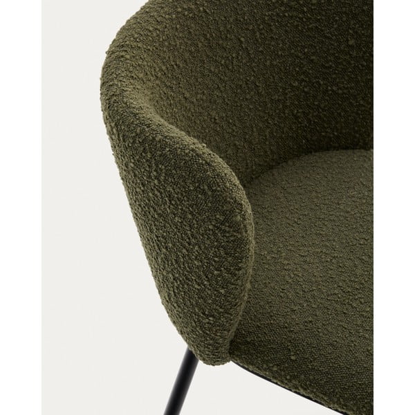 Žalios spalvos iš audinio valgomojo kėdė Ciselia – Kave Home-image-4