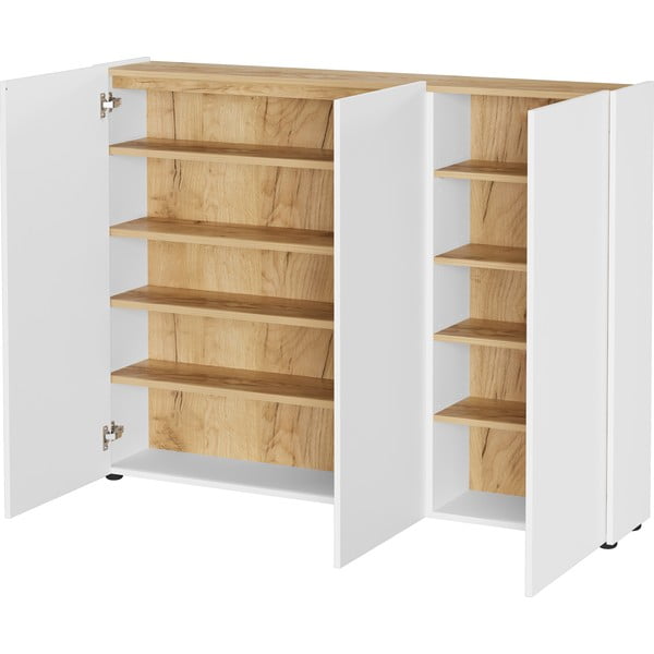 Baltos spalvos spintelė iš ąžuolo 138x105x25 cm Libbiano – Germania-image-2