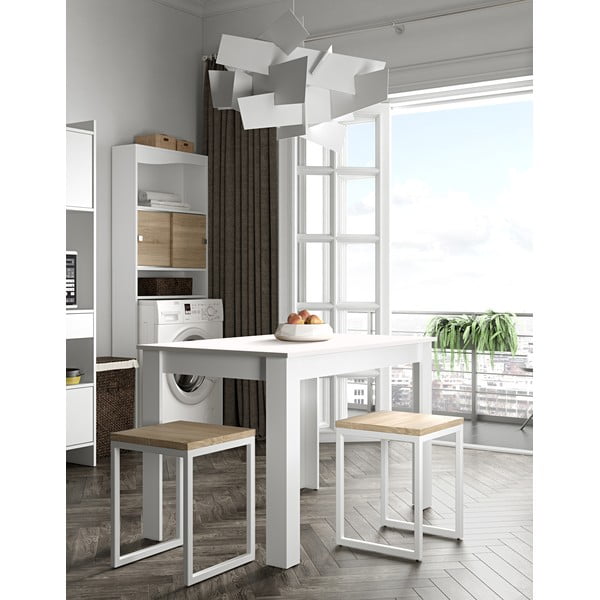 Baltas valgomojo stalas 110x70 cm Nice - TemaHome -image-1
