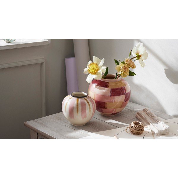 Rožinė keraminė vaza ø 21,5 cm Canvas - Kähler Design-image-3