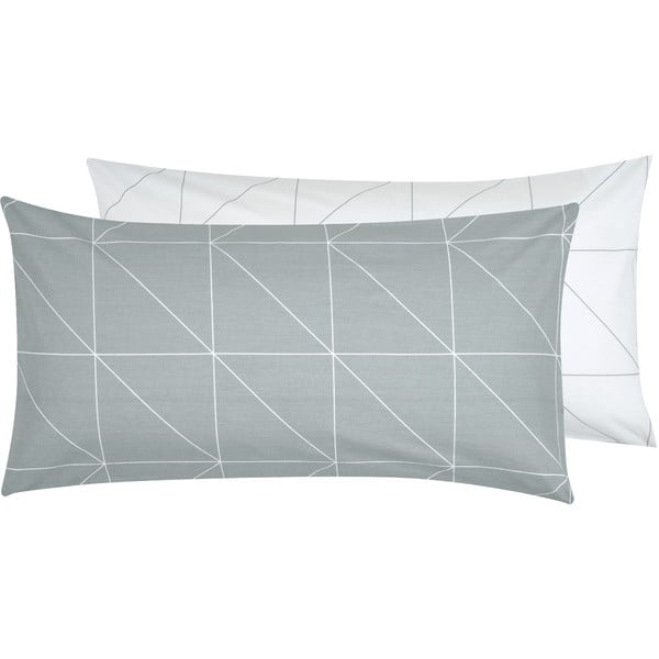 Baltai pilkos spalvos medvilninis dekoratyvinis pagalvės užvalkalas 46, 45 x 85 cm