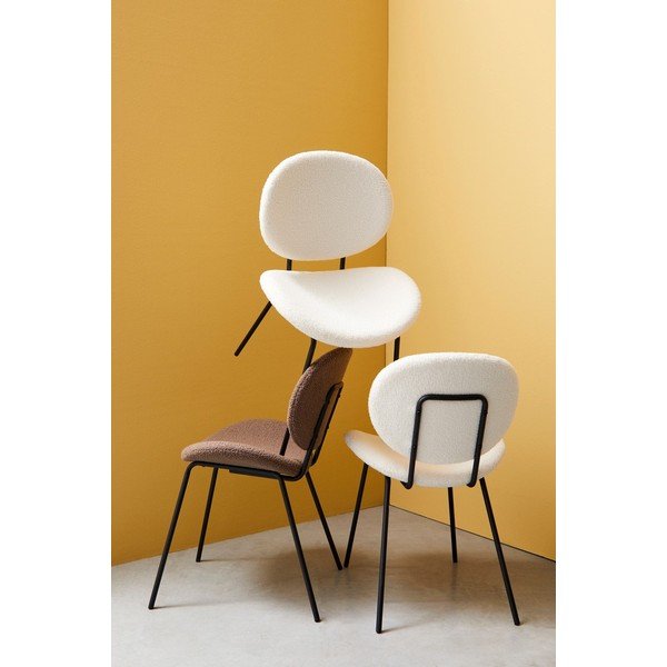 Baltos spalvos iš audinio valgomojo kėdė Maddie – Yes Everyday-image-1