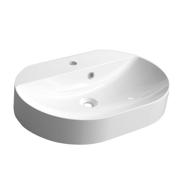 Iš mineralinio kompozito praustuvas baltos spalvos 63x43 cm Helen – Sapho