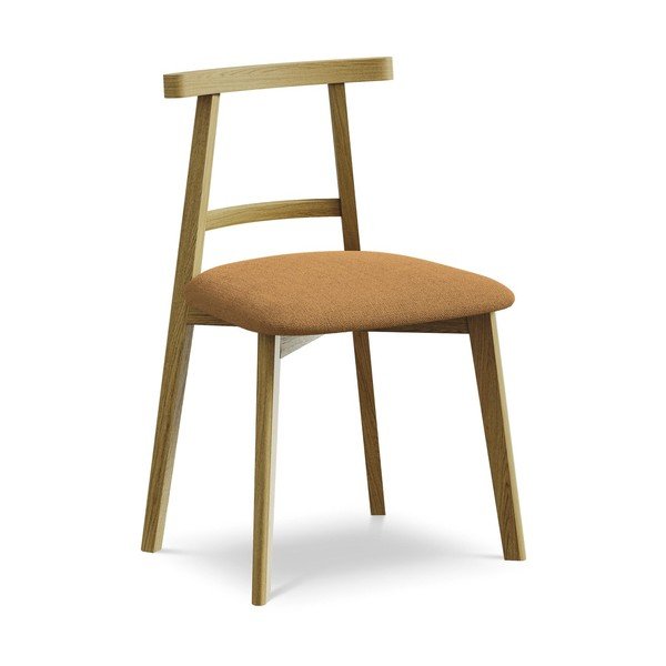 Terakotos spalvos iš medienos masyvo valgomojo kėdė Ohelo – Makamii