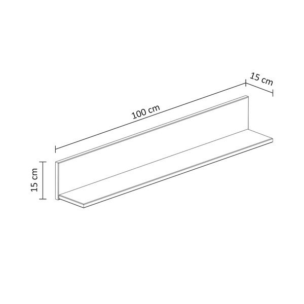 Baltos spalvos iš pušies masyvo sieninė lentyna 100 cm Teramo – Støraa-image-4