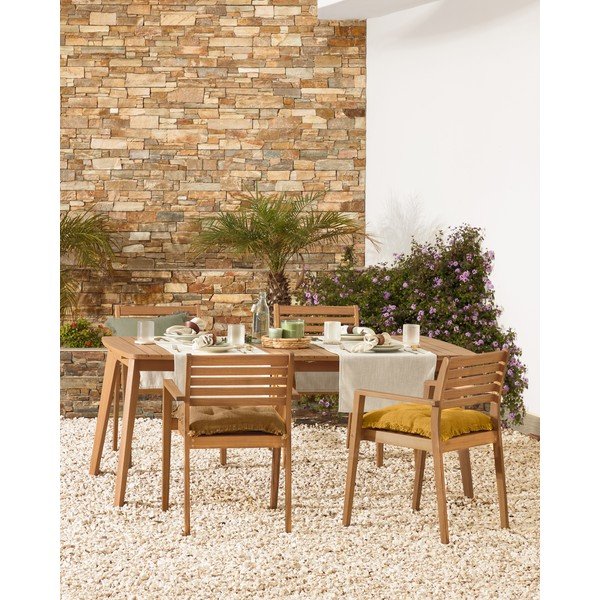 Iš medienos masyvo sodo valgomojo stalas 100x240 cm Hanzel – Kave Home-image-1