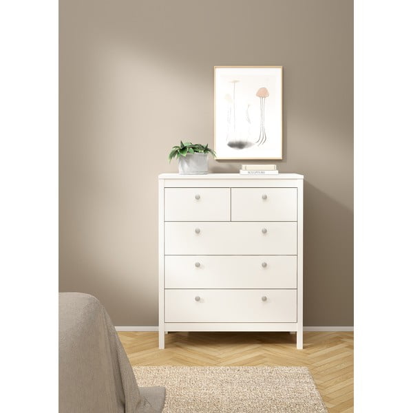 Aukšta šoninė spintelė baltos spalvos 82x99 cm Madrid – Tvilum-image-1