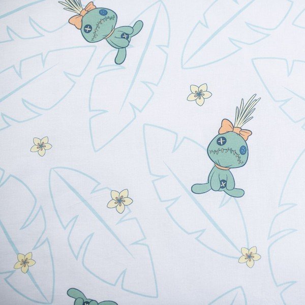Šviesiai mėlynos spalvos iš medvilnės vaikiška patalynė vaikiškai lovai 100x135 cm Lilo & Stitch "Tropical Hugs" – Jerry Fabrics-image-4