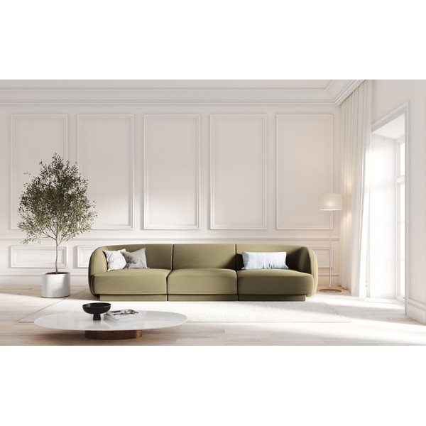 Sofa žalios spalvos iš velveto 259 cm Miley  – Micadoni Home-image-4