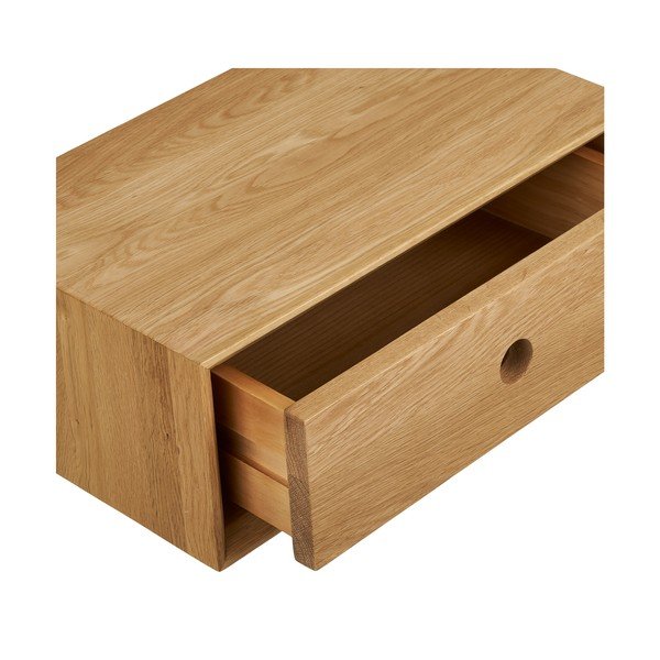 Šviesios natūralios spalvos iš ąžuolo masyvo sieninė lentyna 40 cm Luzern – House Nordic-image-4