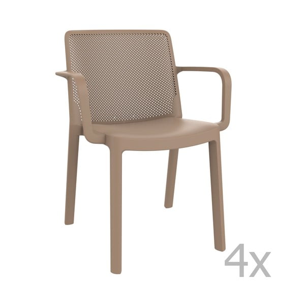 4 smėlio rudos spalvos sodo kėdžių rinkinys "Resol Fresh