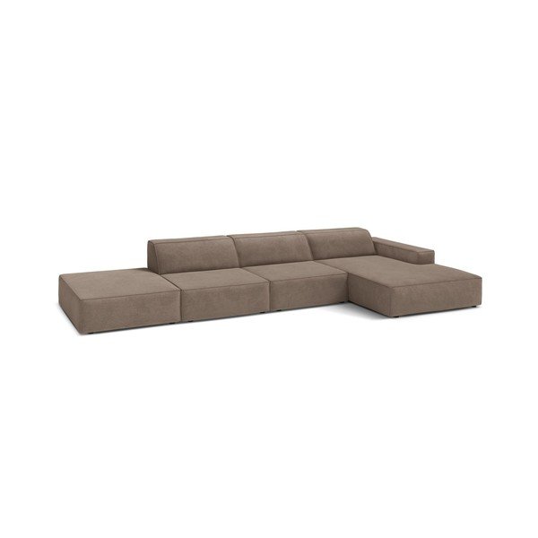 Smėlio spalvos modulinė kampinė sofa (su dešiniuoju kampu/su gultu) Jodie – Micadoni -image-1