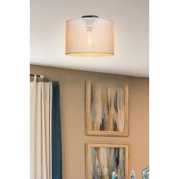 Lubinis šviestuvas kreminės spalvos ø 30 cm su tekstiliniu gaubtu Goza – Squid Lighting-image-1