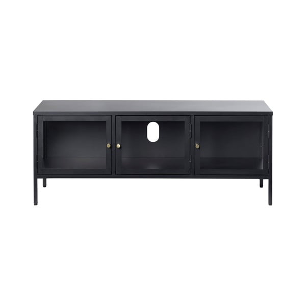 Juodas metalinis TV staliukas 132x52 cm Carmel - Unique Furniture