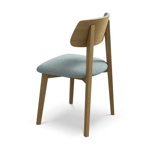 Mėlynos spalvos iš medienos masyvo valgomojo kėdė Niu – Makamii-image-3