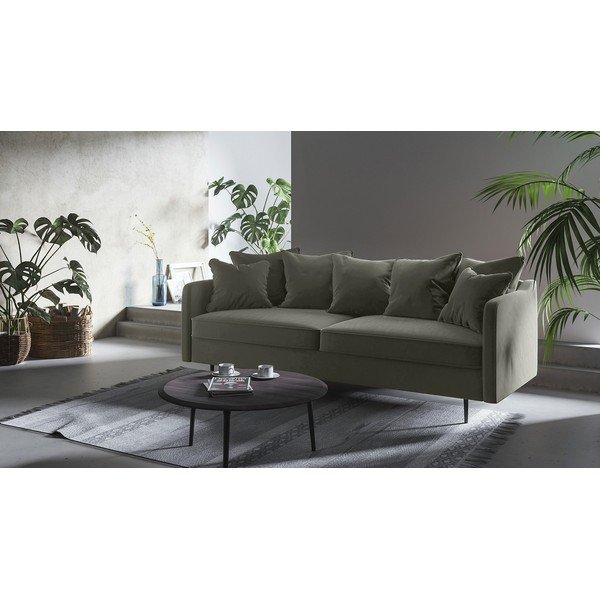 Pilkos spalvos aksominė sofa Ghado Esme, 214 cm-image-1