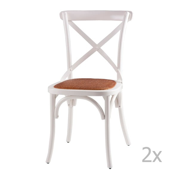 2 baltų medinių valgomojo kėdžių rinkinys "Ariana