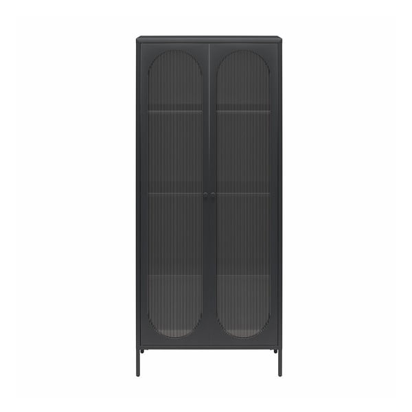 Iš metalo vitrina juodos spalvos 80x186x40 cm Luna – Støraa