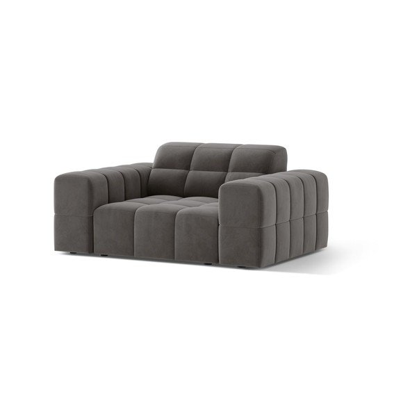 Pilkos spalvos krėslas iš velveto Chicago – Cosmopolitan Design-image-1
