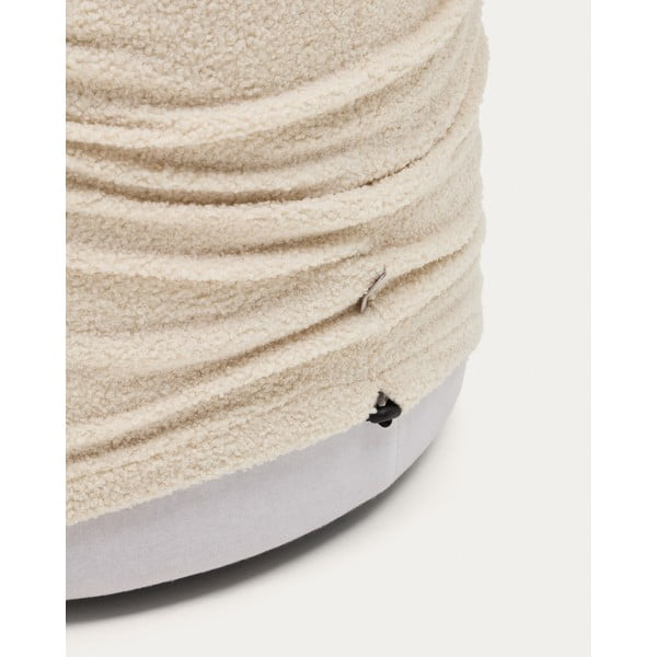 Kreminės spalvos iš boucle pufas Kaeli – Kave Home-image-4