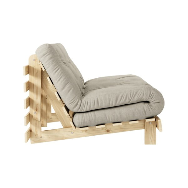 Pilkai smėlinės spalvos iš lino sulankstoma sofa 140 cm Roots – Karup Design-image-4