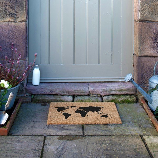 Iš kokoso pluošto grindų kilimėlis 40x60 cm World Map – Artsy Doormats-image-4