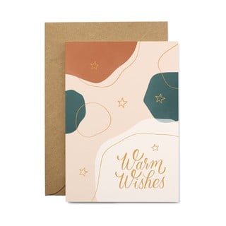 Kalėdinis atvirukas iš perdirbto popieriaus su vokeliu Printintin Warm Wishes, A6 formato