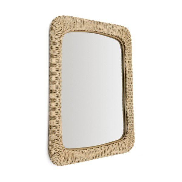 Sieninis veidrodis su rotango rėmu 58x79 cm Zilna – Kave Home