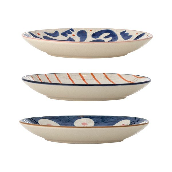 Baltos spalvos/mėlynos spalvos desertinės iš akmens masės lėkštės 3 vnt. ø 16 cm Eviaya – Bloomingville-image-2