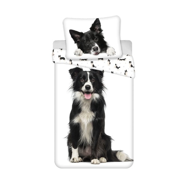 Iš medvilnės viengulė vaikiška patalynė 140x200 cm Border Collie – Jerry Fabrics