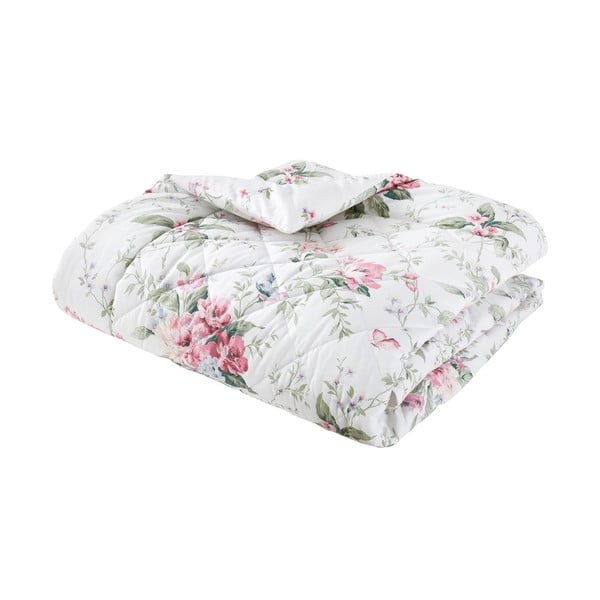 Kreminės spalvos dygsniuota lovatiesė 200x200 cm Bridgerton Penelope Floral – Catherine Lansfield
