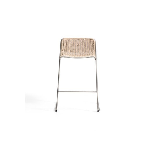 Smėlio spalvos metalinė sodo baro taburetė Tavari – Kave Home-image-4