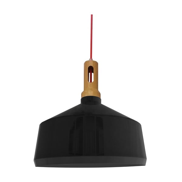 Juodas pakabinamas šviestuvas su metaliniu gaubtu ø 26 cm Robinson - Candellux Lighting