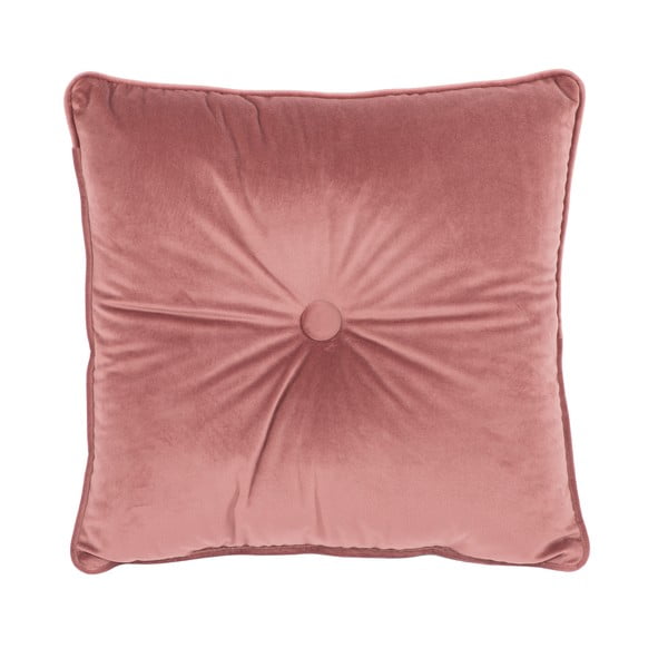 Rožinė pagalvė Tiseco Home Studio Velvet Button, 45 x 45 cm