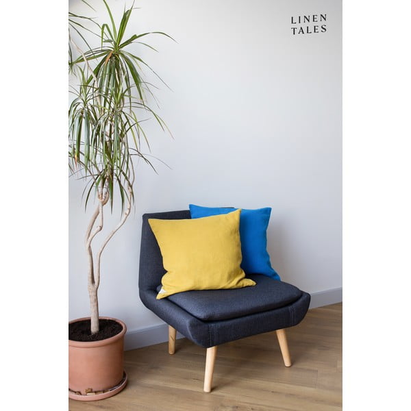 Iš lino dekoratyvinis pagalvės užvalkalas 50x50 cm French Blue – Linen Tales-image-1