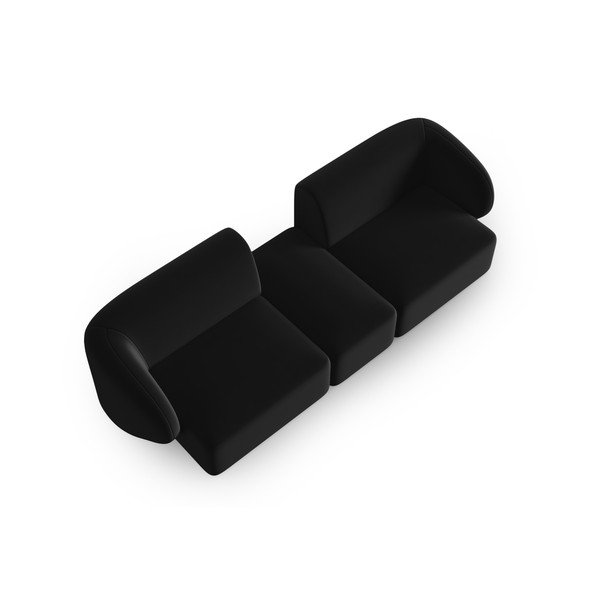 Juodos spalvos iš velveto sofa 246 cm Paolo – Milo Casa-image-1