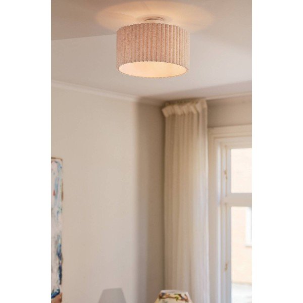 Smėlio spalvos iš lino lubinis šviestuvas ø 40 cm Alina – Jotex-image-1
