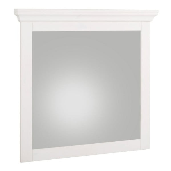 Baltas veidrodis su mediniu rėmu "Støraa Crayton", 70 x 70 cm