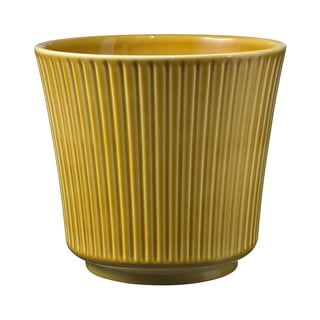 Geltonos spalvos keraminis vazonas Big Pots Gloss, ø 20 cm