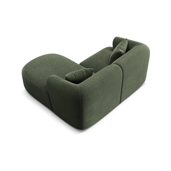 Žalios spalvos kampinė sofa iš velveto (su dešiniuoju kampu/su gultu) Campi – Cosmopolitan Design-image-4