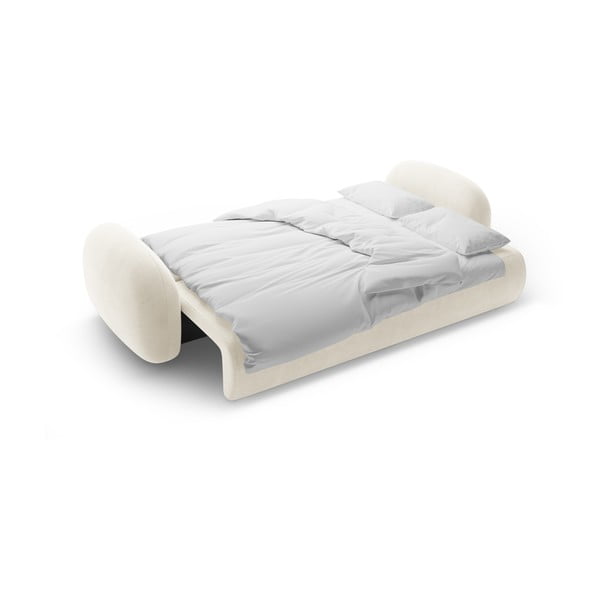Kreminės spalvos iš velveto sulankstoma/su sandėliavimo vieta sofa 262 cm Tonale – Cosmopolitan Design-image-4