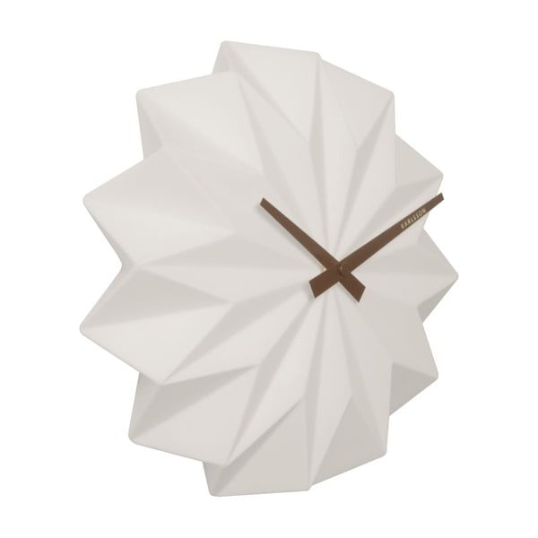 Baltas sieninis laikrodis Karlsson Origami Ceramic-image-1