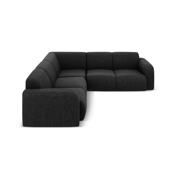 Kampinė sofa juodos spalvos (kintama/„L“ formos) Molino – Micadoni Home