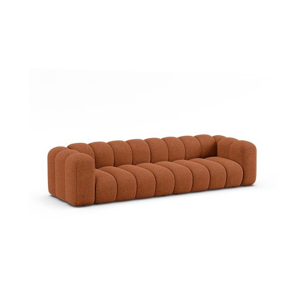 Raudonos plytų spalvos sofa iš šenilinio audinio 290 cm Lupine – Micadoni -image-1
