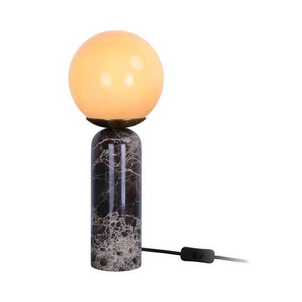 Tamsiai rudos spalvos iš marmuro stalinis šviestuvas (aukštis 38 cm) Lazio Sphere – Leitmotiv-image-3