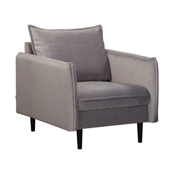 Pilkos spalvos iš velveto krėslas Juli – Ropez