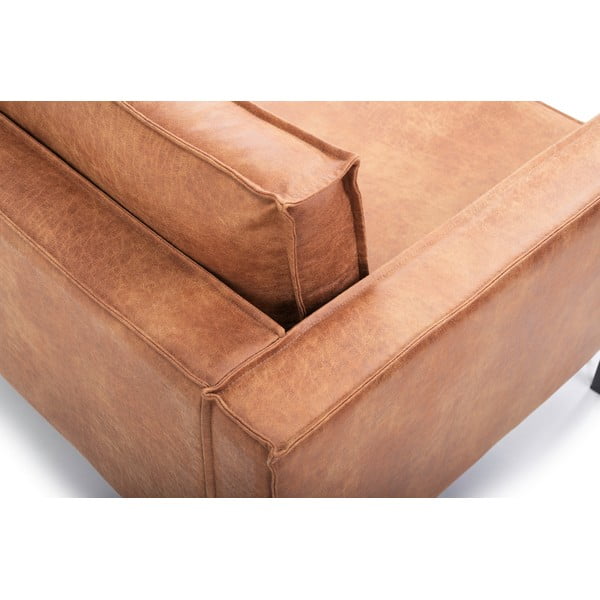 Rudos spalvos dirbtinės odos sofa Scandic Rate-image-3